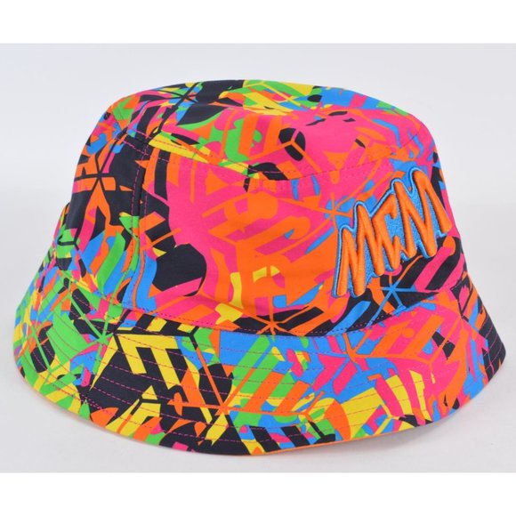New MCM Multicolor GRAFFITI Cotton Silk Fedora Bucket Hat ONE SIZE main image 5